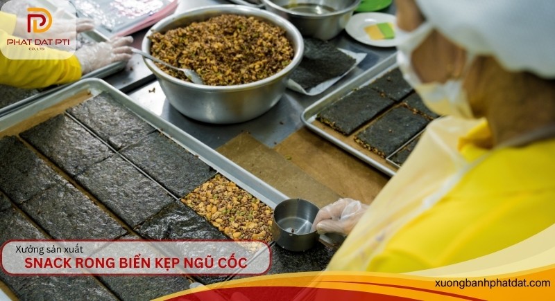 Xưởng sản xuất snack rong biển kẹp ngũ cốc