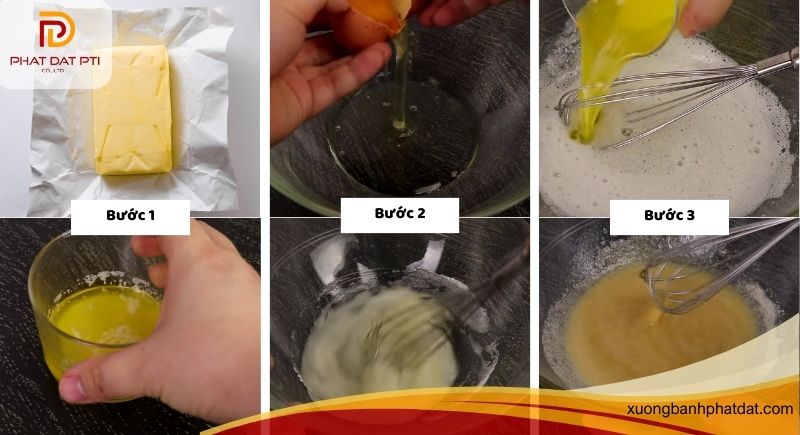 Trộn bột làm bánh