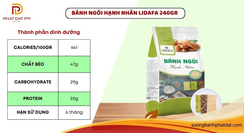Banh ngoi hanh nhan LIDAFA 240GR giam can