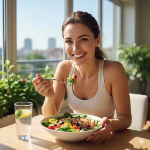 Lối sống lành mạnh và duy trì cân nặng khỏe mạnh với chế độ ăn phù hợp.