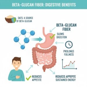 chất xơ beta glucan trong yến mạch cán dẹt giúp no lâu và ổn định đường huyết