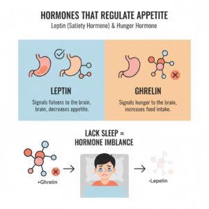 Hormone leptin và ghrelin bị rối loạn khi thiếu ngủ