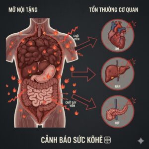 Mỡ nội tạng gây viêm và rối loạn chuyển hóa trong cơ thể