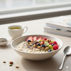 yến mạch cán dẹt hỗ trợ giảm cân và kiểm soát mỡ bụng